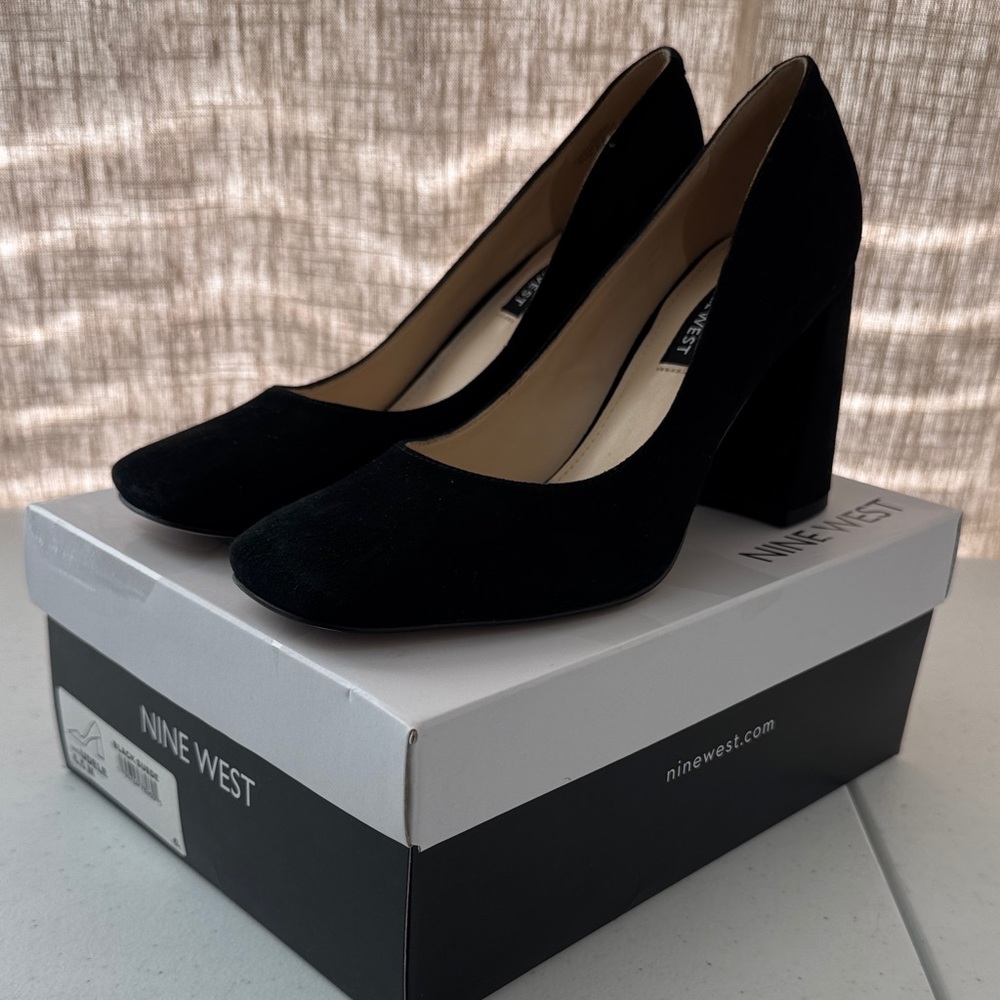 Nine West Black Suede Heels